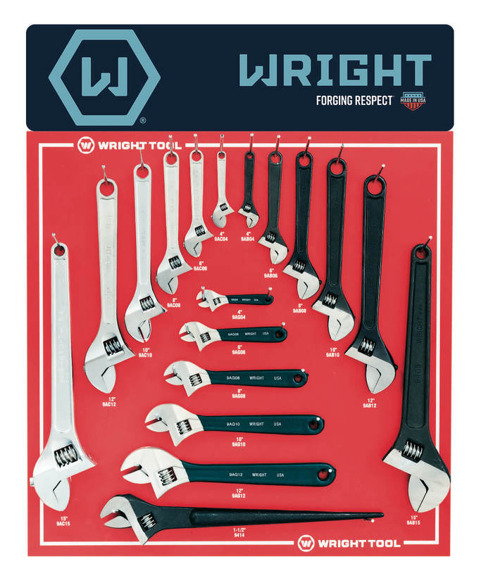 Wright Tool 9AB06 Adjustable Wrench, Max. Capacity 15/16, Black  Industrial, 6 OAL, 9AB Series