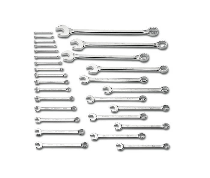 Wright Tool WRI911 0.37-1 in. 12-Point Full Polish Wrightgrip 2.0  Combination Wrench Set - 11 Piece 